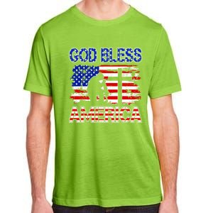 God Bless America 4th Of July Usa Flag Patriotic Christian Gift Adult ChromaSoft Performance T-Shirt