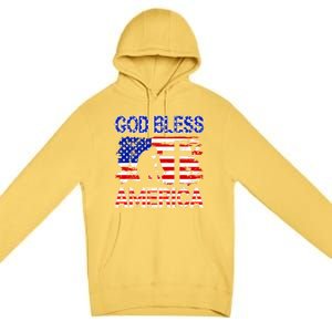 God Bless America 4th Of July Usa Flag Patriotic Christian Gift Premium Pullover Hoodie