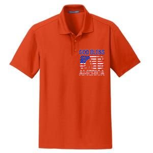 God Bless America 4th Of July Usa Flag Patriotic Christian Gift Dry Zone Grid Polo