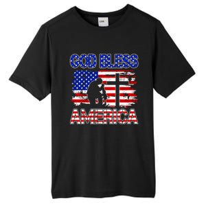 God Bless America 4th Of July Usa Flag Patriotic Christian Gift Tall Fusion ChromaSoft Performance T-Shirt