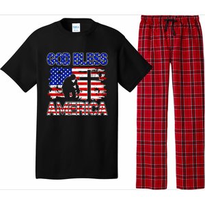 God Bless America 4th Of July Usa Flag Patriotic Christian Gift Pajama Set