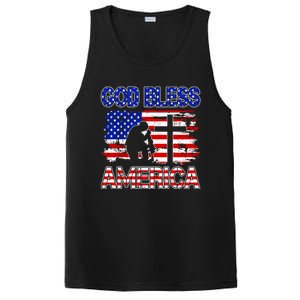 God Bless America 4th Of July Usa Flag Patriotic Christian Gift PosiCharge Competitor Tank