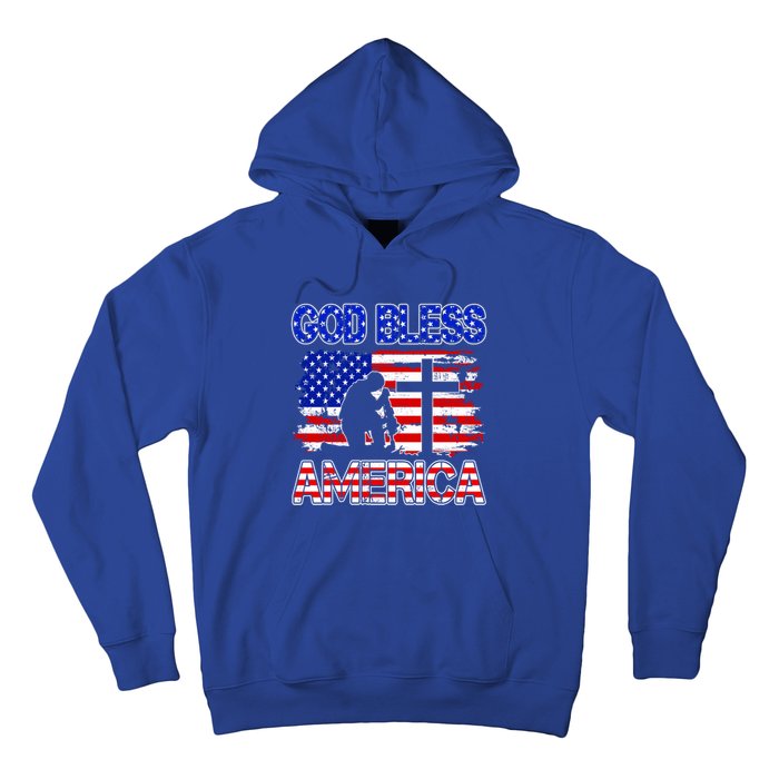 God Bless America 4th Of July Usa Flag Patriotic Christian Gift Hoodie