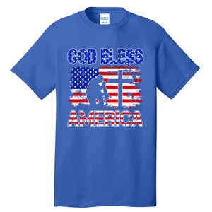 God Bless America 4th Of July Usa Flag Patriotic Christian Gift Tall T-Shirt