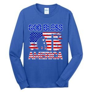 God Bless America 4th Of July Usa Flag Patriotic Christian Gift Tall Long Sleeve T-Shirt