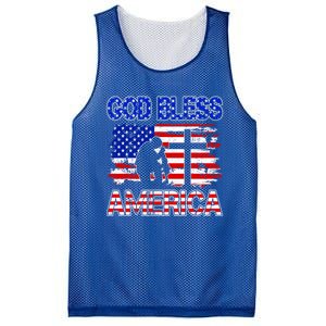 God Bless America 4th Of July Usa Flag Patriotic Christian Gift Mesh Reversible Basketball Jersey Tank