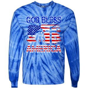 God Bless America 4th Of July Usa Flag Patriotic Christian Gift Tie-Dye Long Sleeve Shirt