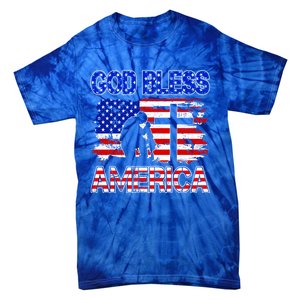 God Bless America 4th Of July Usa Flag Patriotic Christian Gift Tie-Dye T-Shirt