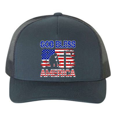 God Bless America 4th Of July Usa Flag Patriotic Christian Gift Yupoong Adult 5-Panel Trucker Hat