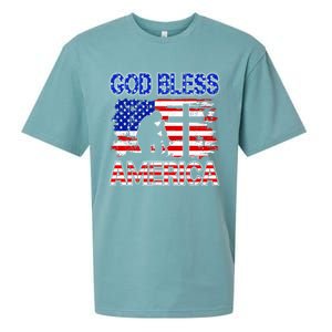 God Bless America 4th Of July Usa Flag Patriotic Christian Gift Sueded Cloud Jersey T-Shirt