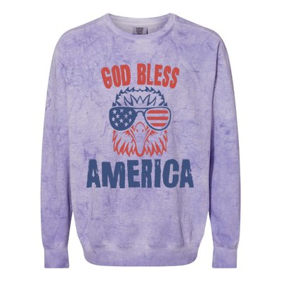 God Bless America American Flag Patriotic Eagle Gift Cute Gift Colorblast Crewneck Sweatshirt