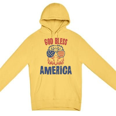 God Bless America American Flag Patriotic Eagle Gift Cute Gift Premium Pullover Hoodie