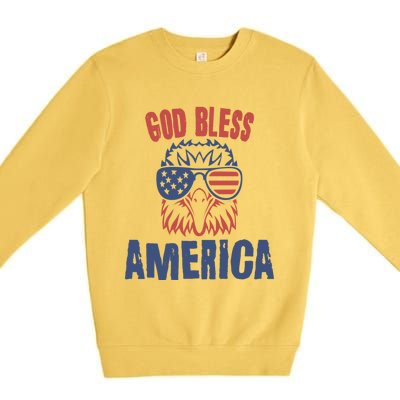 God Bless America American Flag Patriotic Eagle Gift Cute Gift Premium Crewneck Sweatshirt