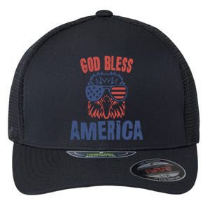 God Bless America American Flag Patriotic Eagle Gift Cute Gift Flexfit Unipanel Trucker Cap