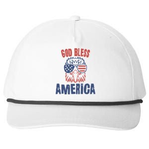 God Bless America American Flag Patriotic Eagle Gift Cute Gift Snapback Five-Panel Rope Hat