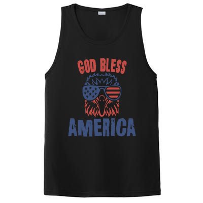 God Bless America American Flag Patriotic Eagle Gift Cute Gift PosiCharge Competitor Tank