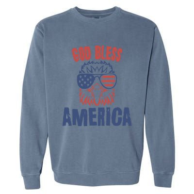 God Bless America American Flag Patriotic Eagle Gift Cute Gift Garment-Dyed Sweatshirt