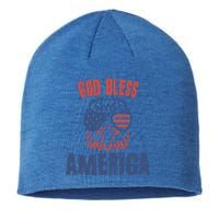 God Bless America American Flag Patriotic Eagle Gift Cute Gift Sustainable Beanie