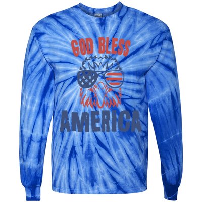 God Bless America American Flag Patriotic Eagle Gift Cute Gift Tie-Dye Long Sleeve Shirt