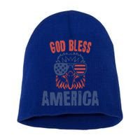 God Bless America American Flag Patriotic Eagle Gift Cute Gift Short Acrylic Beanie