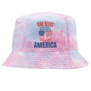 God Bless America American Flag Patriotic Eagle Gift Cute Gift Tie-Dyed Bucket Hat