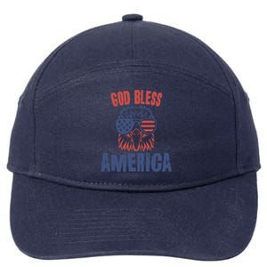 God Bless America American Flag Patriotic Eagle Gift Cute Gift 7-Panel Snapback Hat