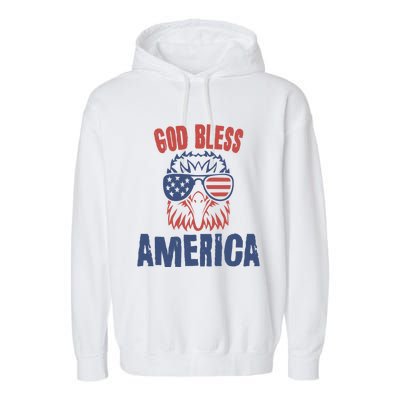 God Bless America American Flag Patriotic Eagle Gift Cute Gift Garment-Dyed Fleece Hoodie