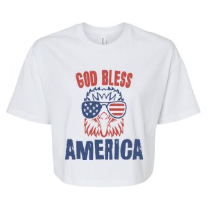 God Bless America American Flag Patriotic Eagle Gift Cute Gift Bella+Canvas Jersey Crop Tee