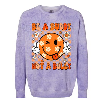 Groovy Be A Buddy Not A Bully Unity Day Anti Bullying Colorblast Crewneck Sweatshirt