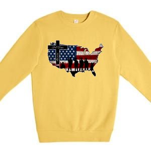 God Bless America For Patriotic Independence Day 4th Of July Gift Premium Crewneck Sweatshirt