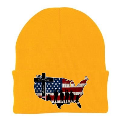 God Bless America For Patriotic Independence Day 4th Of July Gift Knit Cap Winter Beanie