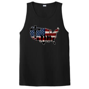 God Bless America For Patriotic Independence Day 4th Of July Gift PosiCharge Competitor Tank