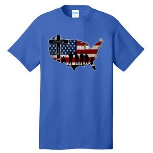 God Bless America For Patriotic Independence Day 4th Of July Gift Tall T-Shirt