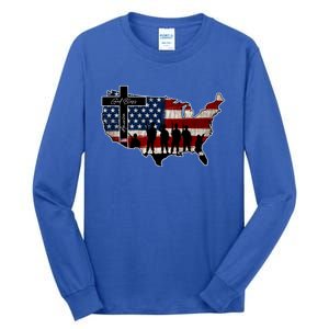 God Bless America For Patriotic Independence Day 4th Of July Gift Tall Long Sleeve T-Shirt