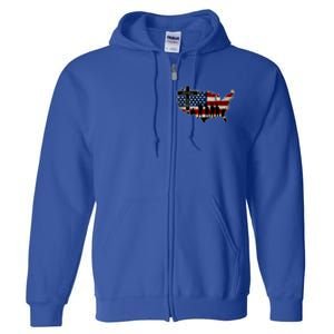 God Bless America For Patriotic Independence Day 4th Of July Gift Full Zip Hoodie