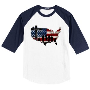 God Bless America For Patriotic Independence Day 4th Of July Gift Baseball Sleeve Shirt