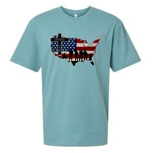 God Bless America For Patriotic Independence Day 4th Of July Gift Sueded Cloud Jersey T-Shirt