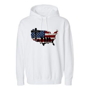 God Bless America For Patriotic Independence Day 4th Of July Gift Garment-Dyed Fleece Hoodie