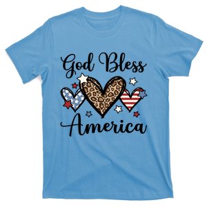 God Bless America For Patriotic Mom American Flag Leopard Gift T-Shirt