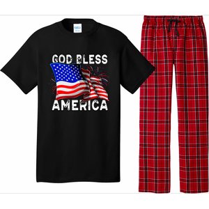 God Bless America Patriotic Usa Flag 4th Of July Gift Pajama Set