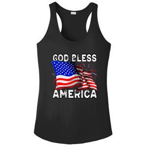 God Bless America Patriotic Usa Flag 4th Of July Gift Ladies PosiCharge Competitor Racerback Tank