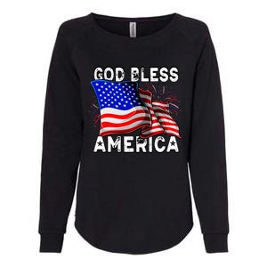 God Bless America Patriotic Usa Flag 4th Of July Gift Womens California Wash Sweatshirt