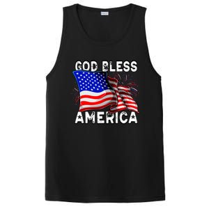 God Bless America Patriotic Usa Flag 4th Of July Gift PosiCharge Competitor Tank