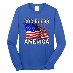 God Bless America Patriotic Usa Flag 4th Of July Gift Long Sleeve Shirt