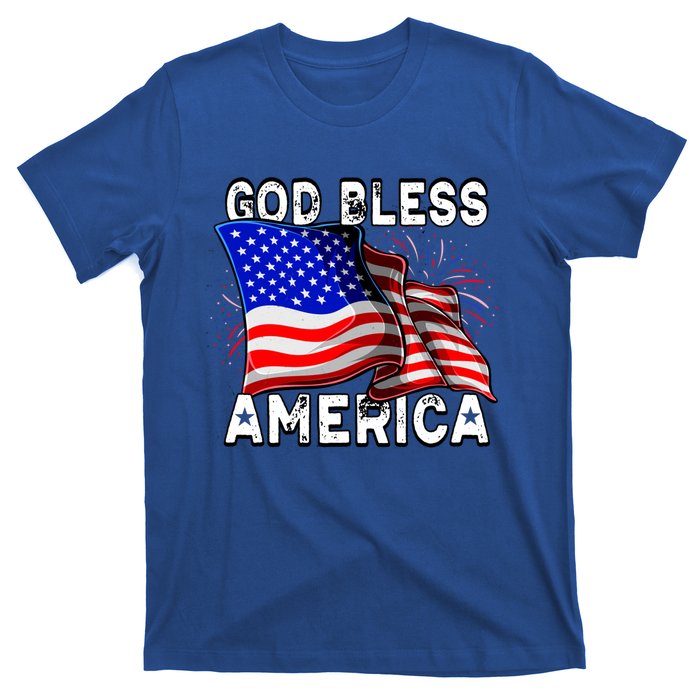 God Bless America Patriotic Usa Flag 4th Of July Gift T-Shirt