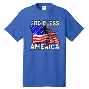 God Bless America Patriotic Usa Flag 4th Of July Gift Tall T-Shirt