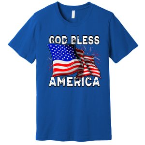 God Bless America Patriotic Usa Flag 4th Of July Gift Premium T-Shirt