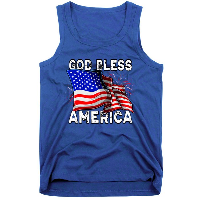 God Bless America Patriotic Usa Flag 4th Of July Gift Tank Top