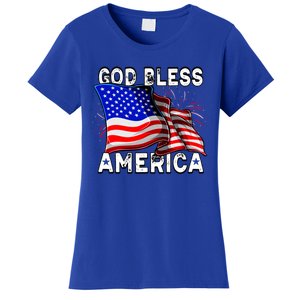 God Bless America Patriotic Usa Flag 4th Of July Gift Women's T-Shirt