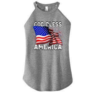 God Bless America Patriotic Usa Flag 4th Of July Gift Women's Perfect Tri Rocker Tank